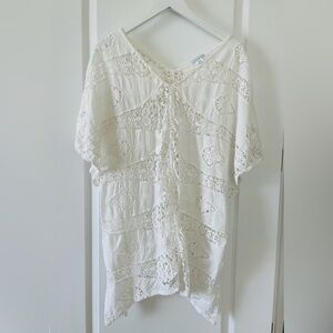 Eberjey boho chic cotton swim coverup, size s/m